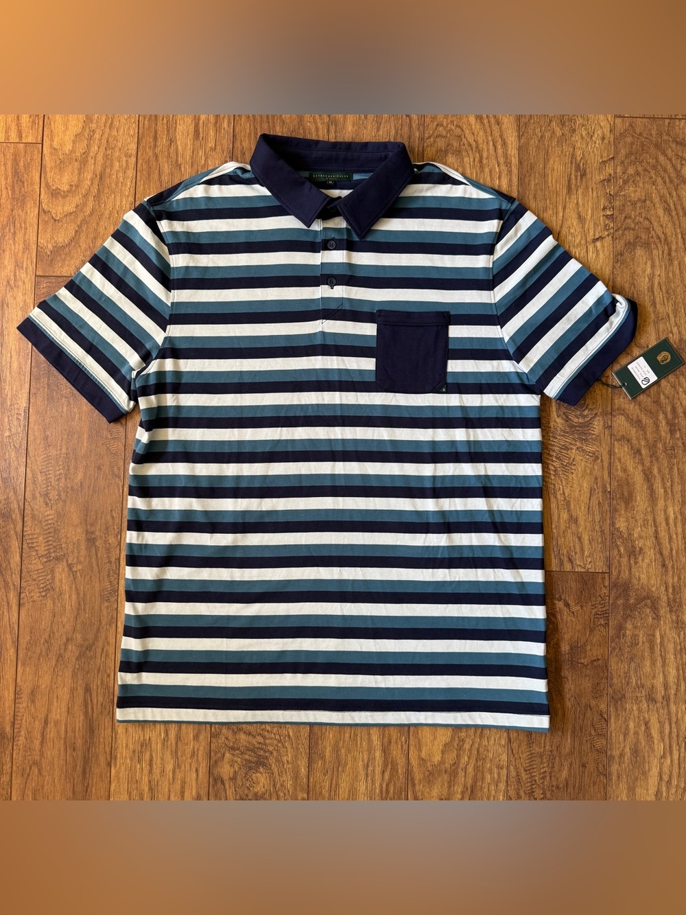 NWT) Extracurricular Los Angeles Men’s Golf Striped Polo Shirt XL Preppy